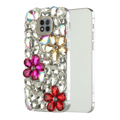 For Apple iPhone SE 3 (2022) SE/8/7 Bling Clear Crystal 3D Full Diamonds Luxury Sparkle Rhinestone Hybrid Gold/ Pink/ Red Phone Case Cover
