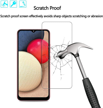 For Samsung Galaxy A03s (2022) Tempered Glass Screen Protector HD Clear Transparent [Bubble Free, Case Friendly] 9H Hardness Glass Screen Guard Clear Screen Protector