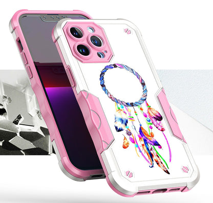 For Apple iPhone 14 Pro Max (6.7") Fashion Design Shockproof Hybrid Stylish Pattern Heavy Duty Rubber Armor  Phone Case Cover