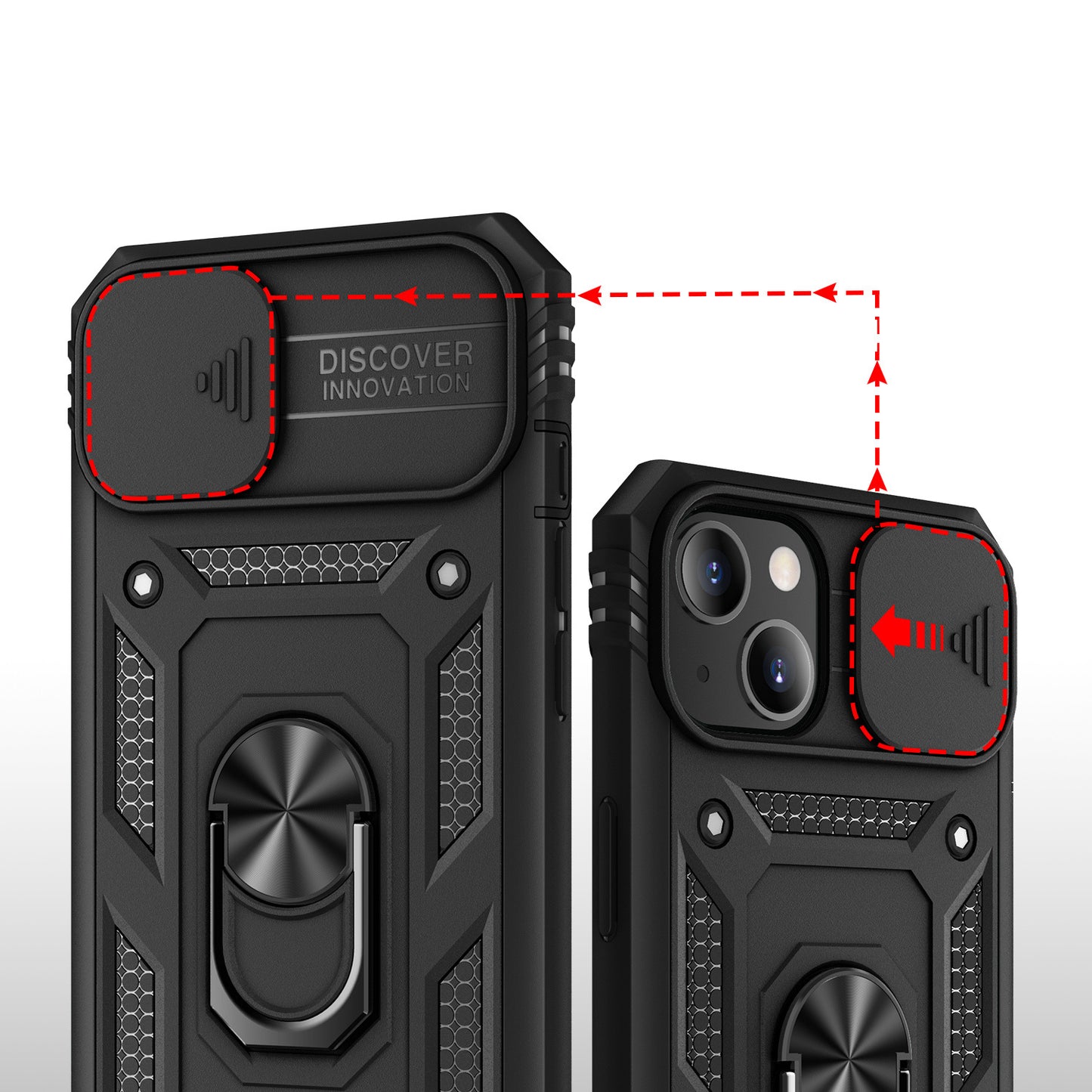 For Apple iPhone 11 (6.1") Hybrid Built-in 360° Rotate Magnetic Ring Stand with Camera Protection Heavy Duty Shockproof  Phone Case Cover