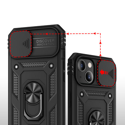 For Apple iPhone 11 (6.1") Hybrid Built-in 360° Rotate Magnetic Ring Stand with Camera Protection Heavy Duty Shockproof  Phone Case Cover