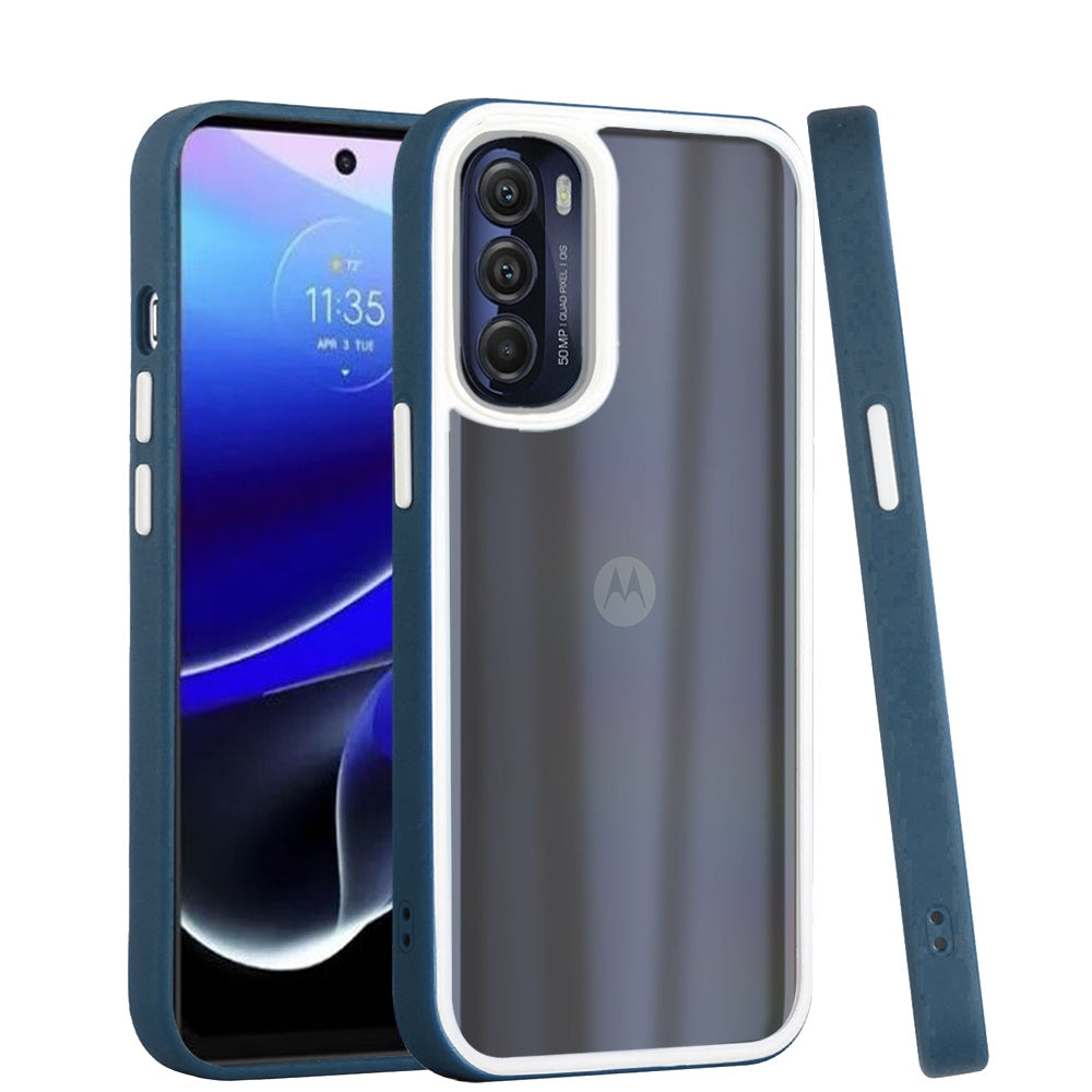 For Motorola Moto G Stylus 5G 2022 Hybrid Transparent Colored Frame Bumper Hard Back Shockproof Slim TPU Protective  Phone Case Cover
