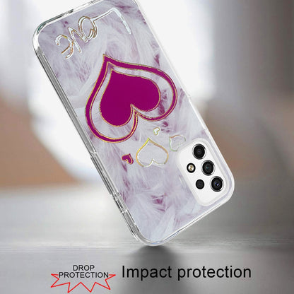 For Apple iPhone SE 3 (2022) SE/8/7 Stylish Gold Layer Printing Design Hybrid Rubber TPU Hard PC Shockproof Armor Love Phone Case Cover