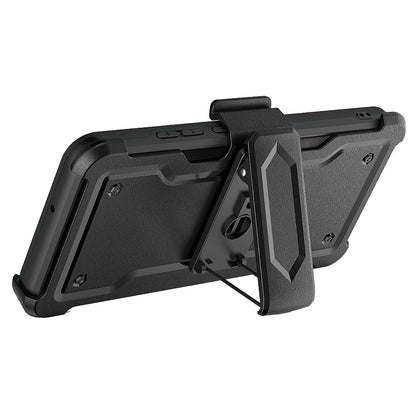 For Apple iPhone 14 Pro (6.1") Armor Belt Clip with Card Holder ID Slot, Holster, Kickstand Protective Heavy Duty Hybrid  Phone Case Cover