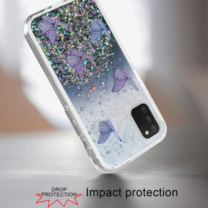 For Samsung Galaxy A53 5G Butterflies Glitter Bling Shiny Sparkle Glittering Flake Hybrid Hard PC TPU Silicone Slim  Phone Case Cover