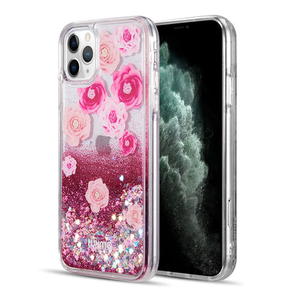 For Apple iPhone 14 /Pro Max Quicksand Waterfall Liquid Glitter Sparkling Design Floating Bling Hybrid  Phone Case Cover