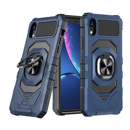 For Apple iPhone XR Hybrid 2in1 Dual Layer with Rotate Magnetic Ring Stand Holder Kickstand, Rugged Shockproof Protective  Phone Case Cover