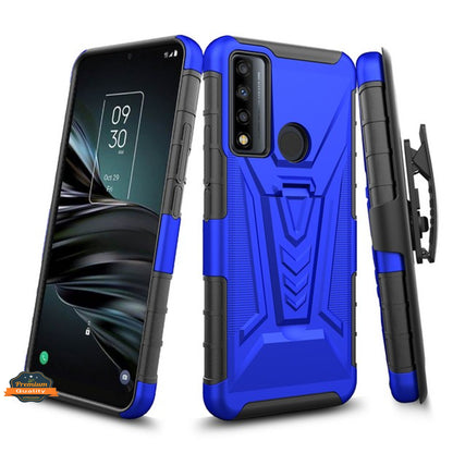 For Kyocera DuraSport 5G /C6930 Hybrid Armor Kickstand with Swivel Belt Clip Holster Heavy Duty 3 in 1 Shockproof Rugged  Phone Case Cover
