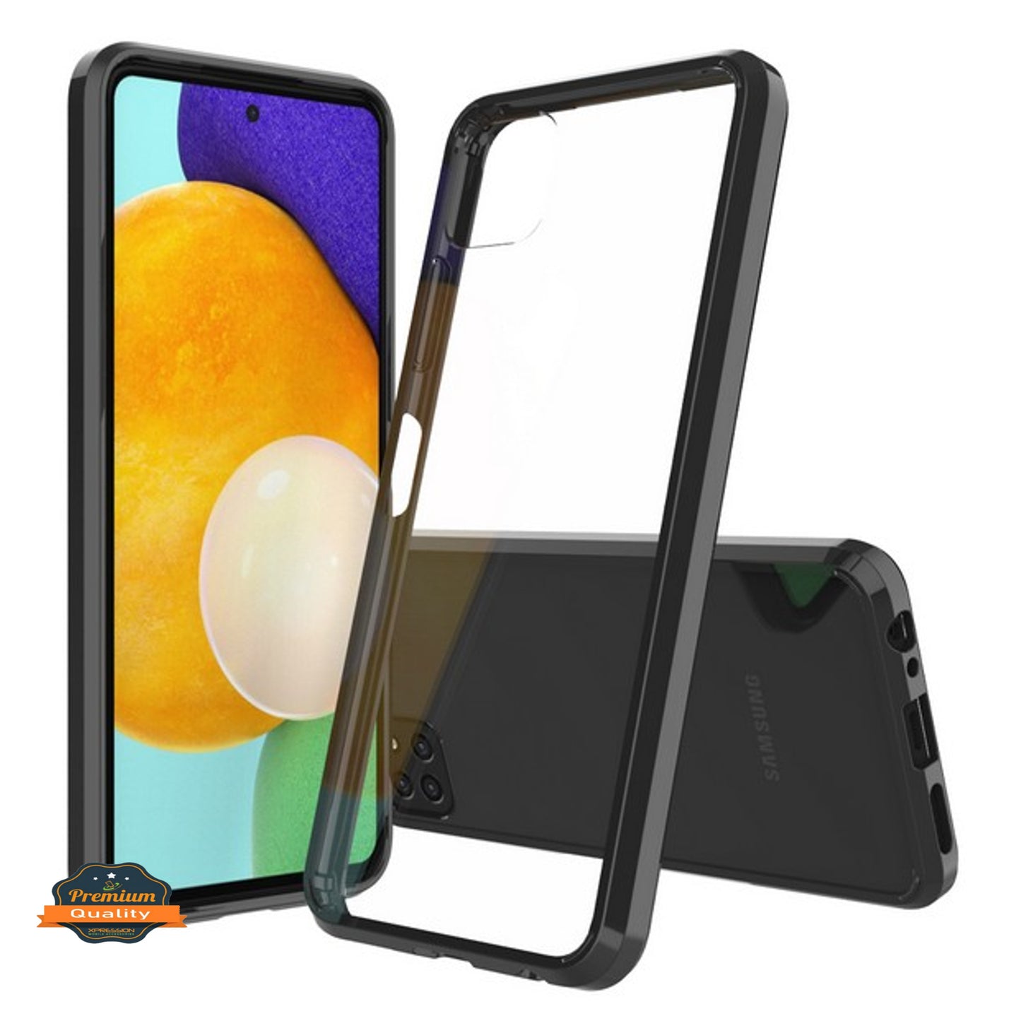 For Samsung Galaxy A03 Core Crystal HD Clear Back Panel PC + TPU Bumper Frame Hybrid Slim Hard Shockproof Defender  Phone Case Cover