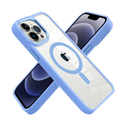 For Apple iPhone 13 /Pro Max 6 Transparent Greatest Clear Acrylic Color Frame Thick Metal Button Hybrid TPU Hard  Phone Case Cover