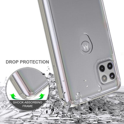 For Apple iPhone 14 Pro Max (6.7") Hybrid Slim Clear Transparent Shock-Absorption Bumper with TPU + Hard PC Back Frame Clear Phone Case Cover
