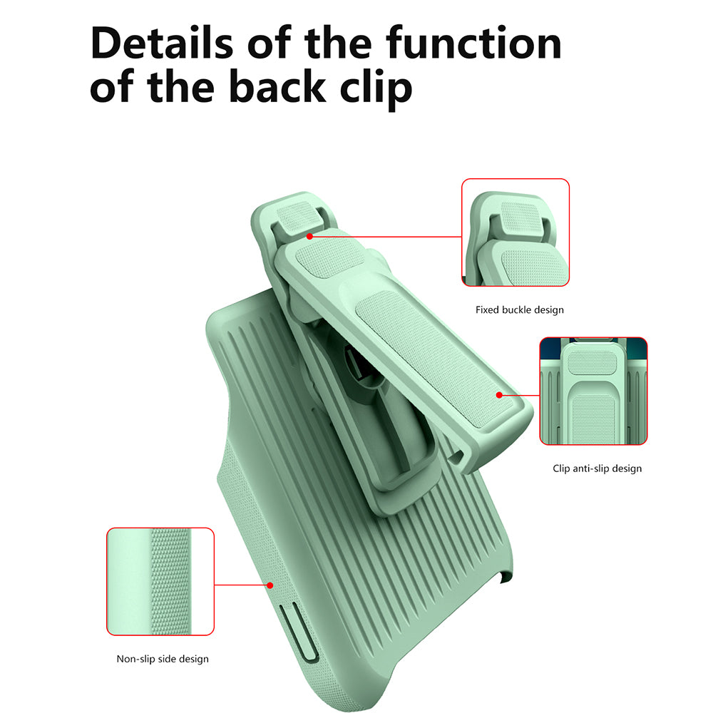 For Apple iPhone 14 /Plus Pro Max Hybrid Combo 2in1 with Secure Clip-on Holster, Kickstand & Camera Opening  Phone Case Cover