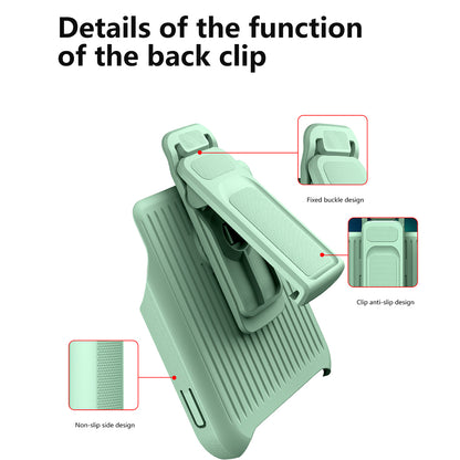 For Apple iPhone 14 /Plus Pro Max Hybrid Combo 2in1 with Secure Clip-on Holster, Kickstand & Camera Opening  Phone Case Cover