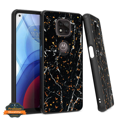 For Apple iPhone 14 (6.1") Marble Fashion Stone Stylish Flake Glitter Bling Hybrid Glossy TPU Rubber Hard PC Protection  Phone Case Cover