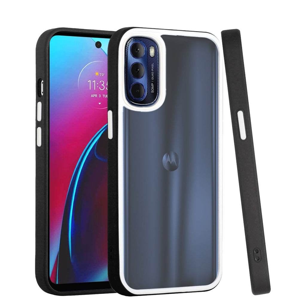 For Motorola Moto G Stylus 2022 4G Hybrid Transparent Colored Frame Bumper Hard Back Shockproof Slim TPU Protective  Phone Case Cover