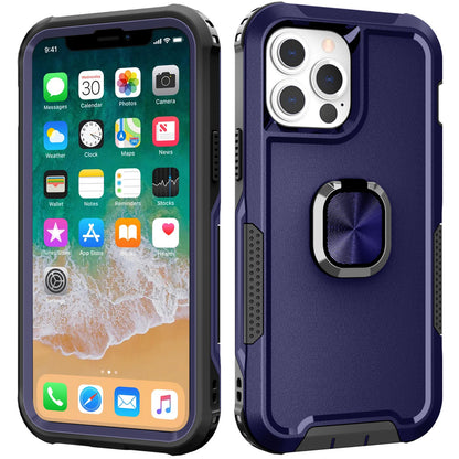 For Apple iPhone 14 Plus (6.7") Heavy Duty 3in1 Magnetic Ring Kickstand Hybrid Shockproof Military-Grade Drop Protection  Phone Case Cover