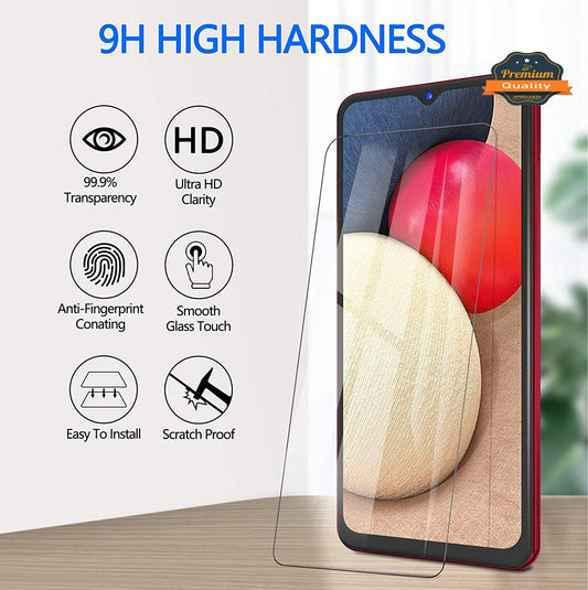 For Samsung Galaxy A03s (2022) Tempered Glass Screen Protector HD Clear Transparent [Bubble Free, Case Friendly] 9H Hardness Glass Screen Guard Clear Screen Protector