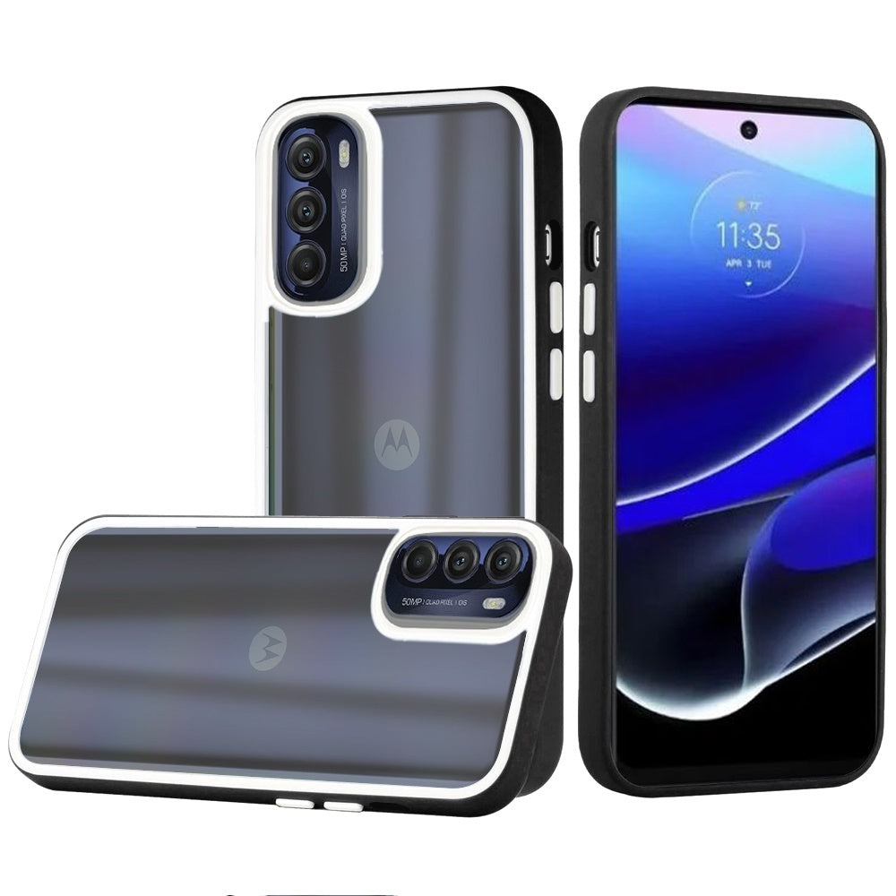 For Motorola Moto G Stylus 5G 2022 Hybrid Transparent Colored Frame Bumper Hard Back Shockproof Slim TPU Protective  Phone Case Cover