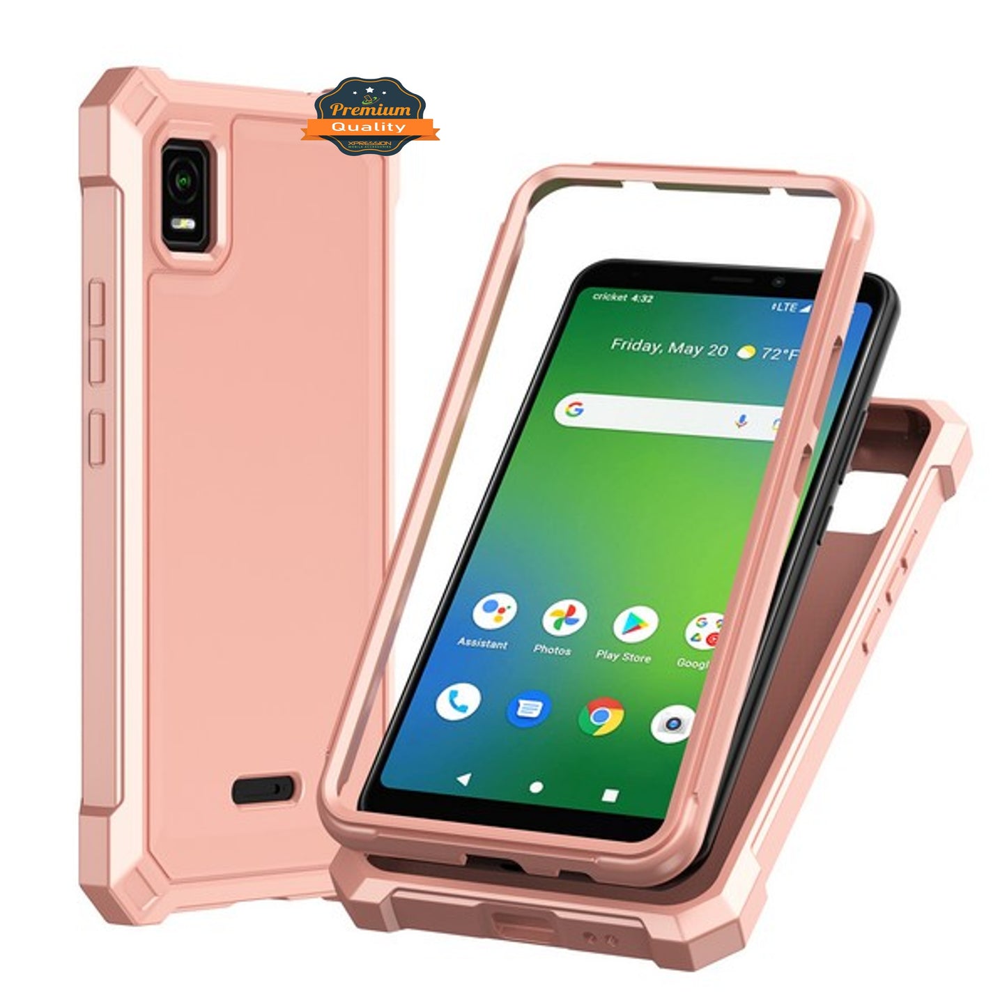 For Cricket Vision Plus 2022 Hybrid 2in1 Front Bumper Frame Cover Square Edge Shockproof Soft TPU + Hard PC Anti-Slip  Phone Case Cover