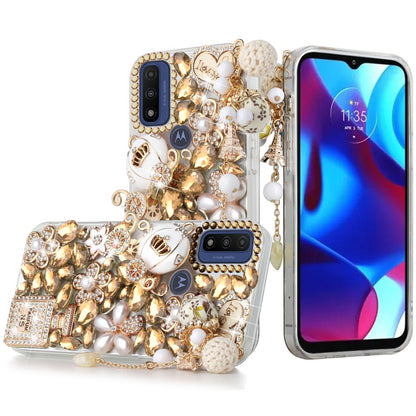 For Motorola Moto G Power 2022 Bling Clear Crystal 3D Full Diamonds Luxury Sparkle Transparent Rhinestone Hybrid Bumper  Phone Case Cover