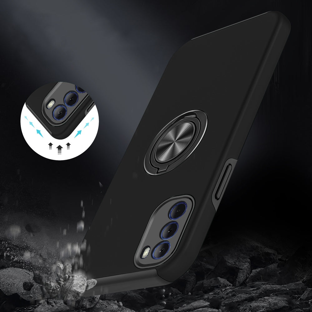 For Motorola Moto G Stylus 2022 4G Hybrid Slim with Metal Invisible Ring Stand Holder Fit Magnetic Car Mount Shockproof  Phone Case Cover