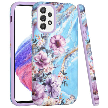 For Samsung Galaxy A53 5G Bliss Floral Stylish Design Hybrid Rubber TPU Hard PC Shockproof Armor Slim Fit  Phone Case Cover