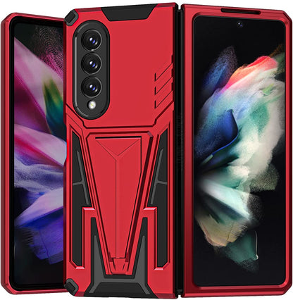 For Samsung Galaxy Z Fold 4 5G Hybrid Armor Rugged with Kickstand, Supports Magnetic Car Mount Dual Layer Hard PC  Phone Case Cover