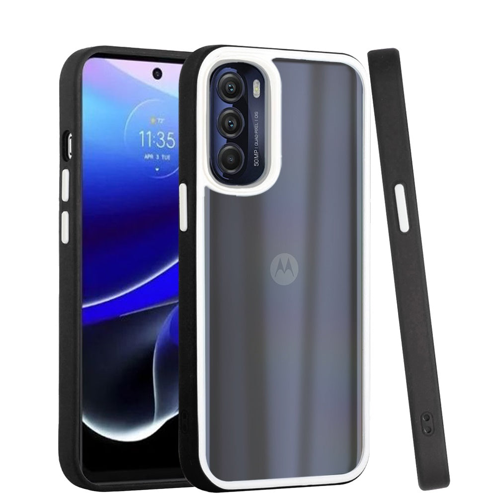 For Motorola Moto G Stylus 5G 2022 Hybrid Transparent Colored Frame Bumper Hard Back Shockproof Slim TPU Protective  Phone Case Cover