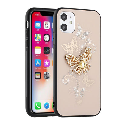 For Apple iPhone 14 Plus (6.7") Diamond 3D Bling Sparkly Glitter Ornaments Engraving Hybrid Ring Stand Fashion  Phone Case Cover