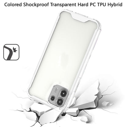 For Motorola Edge 20 Lite Colored Shockproof Transparent Hard PC + Rubber TPU Hybrid Bumper Shell Ultra Thin Slim Protective  Phone Case Cover