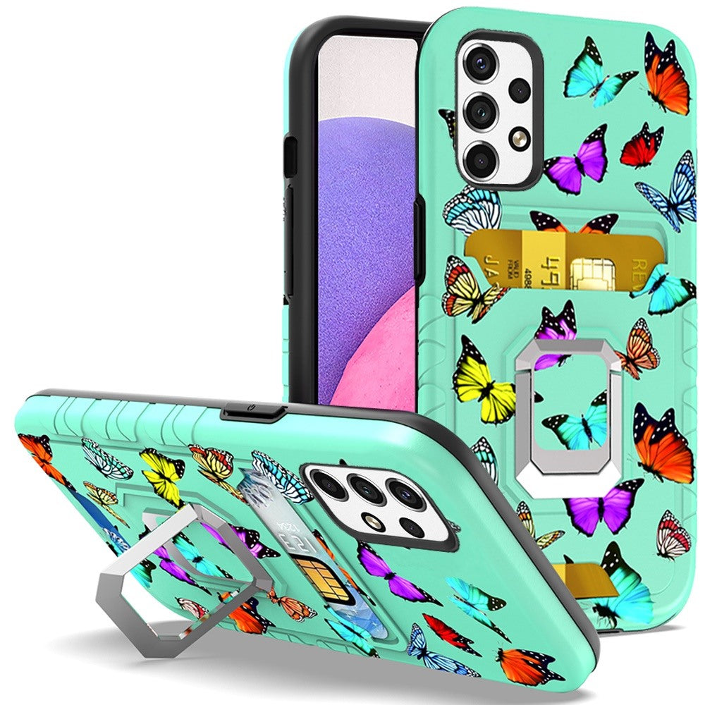 For Samsung Galaxy A33 5G Wallet Case Designed with Credit Card ID Holder & Stand Kickstand Ring Heavy Duty Hybrid Armor  Phone Case Cover