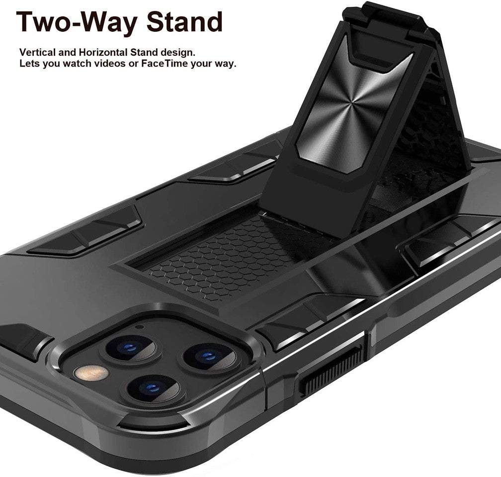 For Apple iPhone 13 /Pro Max Mini with Built-in Slide Kickstand Shockproof Armor Heavy Duty Dual Layer [Military Grade] Protective Rugged Bumper  Phone Case Cover