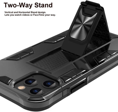 For Apple iPhone 13 /Pro Max Mini with Built-in Slide Kickstand Shockproof Armor Heavy Duty Dual Layer [Military Grade] Protective Rugged Bumper  Phone Case Cover
