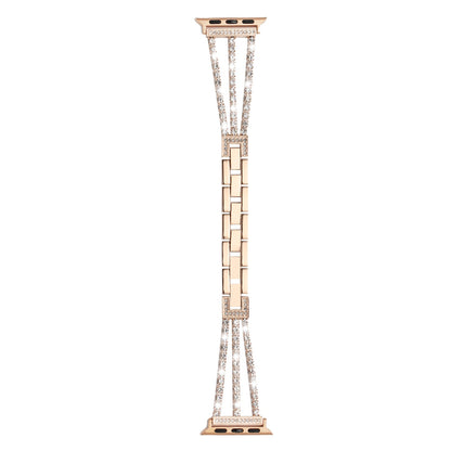 For Apple Watch Size 42/44/45mm Diamond Bling Jewelry Zinc Alloy Replacement Watch Band Strap for iWatch Series 8/7/SE/6/5/4/3/2/1/SE (2022)