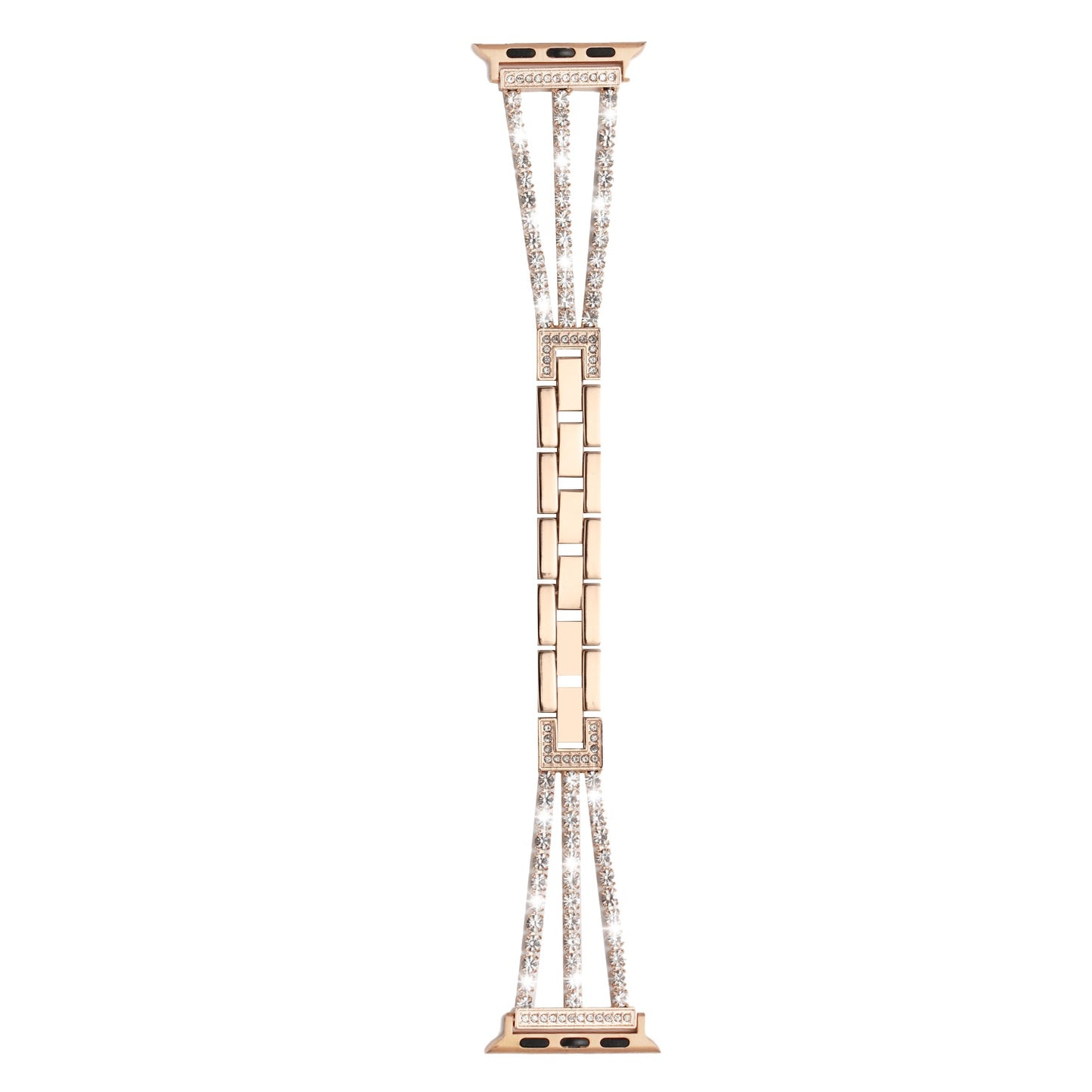 For Apple Watch Size 38/40/41mm Diamond Bling Jewelry Zinc Alloy Replacement Watch Band Strap for iWatch Series 8/7/SE/6/5/4/3/2/1/SE (2022)