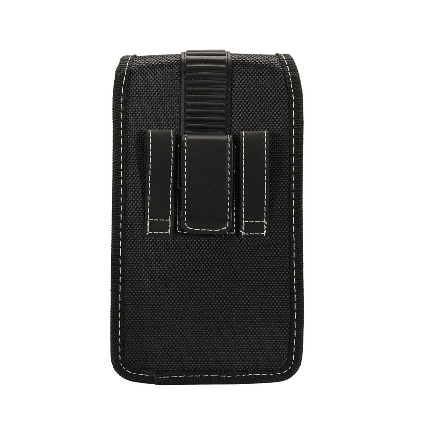 For Nokia C200 Rugged Canvas Cellphone Belt Clip Cover Holster Pouch Holder with Belt Loops Universal Vertical Carrying Case [Black]