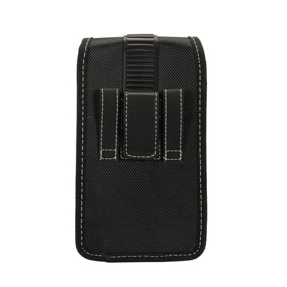 For Nokia C200 Rugged Canvas Cellphone Belt Clip Cover Holster Pouch Holder with Belt Loops Universal Vertical Carrying Case [Black]