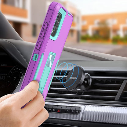 For Apple iPhone 14 (6.1") Military Grade Full-Body Rugged with Kickstand Hybrid Heavy Duty Support Car Mount Holder  Phone Case Cover