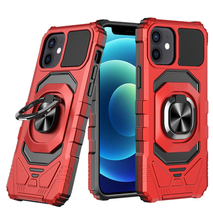 For iPhone 14 Pro (6.1") Hybrid Dual Layer with Rotate Magnetic Ring Stand Holder Kickstand, Rugged Shockproof  Phone Case Cover