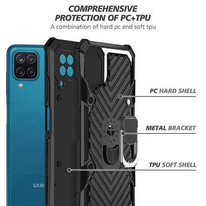 For Apple iPhone 13 Pro Max (6.7") with Magnetic Ring Holder 360° Rotating Kickstand PC & TPU Dual Layer Hybrid Full-Body Drop Proof Rugged  Phone Case Cover