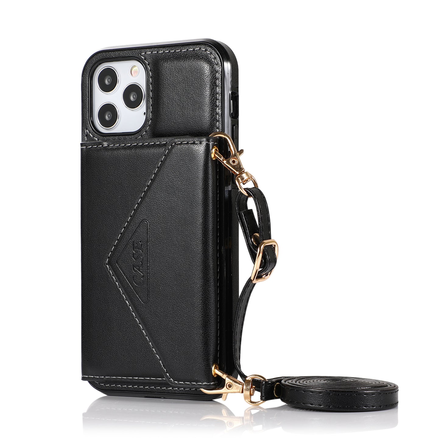 For Apple iPhone 14 /Plus Pro Max Wallet Case Credit Card ID Money Holder Lanyard Neck Strap Flip PU Leather  Phone Case Cover