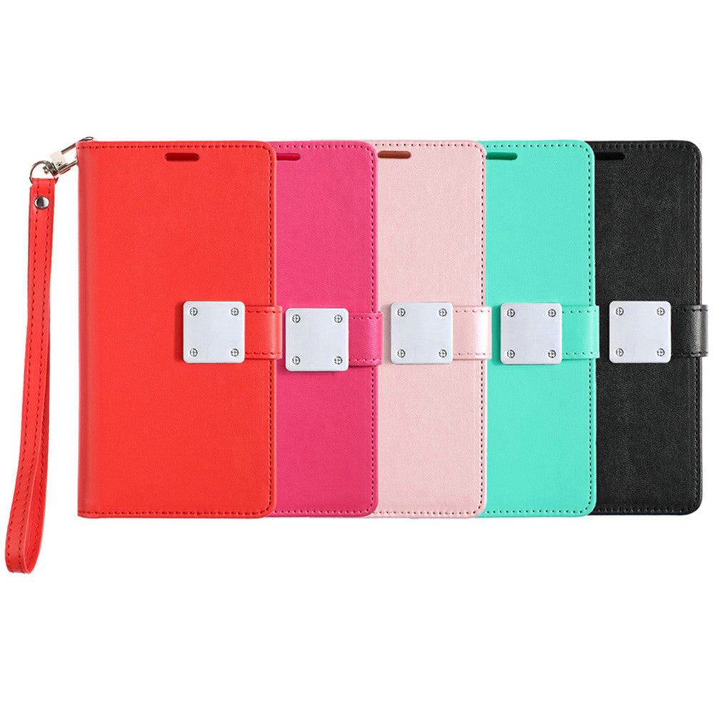 For Samsung Galaxy A03S Wallet Case PU Leather Credit Card ID Pocket Cash Holder Slot Dual Flip Pouch Folio Stand, Strap Black Phone Case Cover