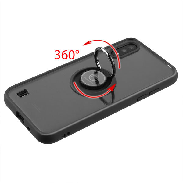 For Samsung Galaxy A03S Transparent Hybrid PC Magnetic Ring Stand (work with Car Mount) Detachable Frame Bumper  Phone Case Cover