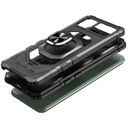 For Samsung Galaxy A03S Hybrid Dual Layer with Rotate Magnetic Ring Stand Holder Kickstand, Rugged Shockproof Protective  Phone Case Cover