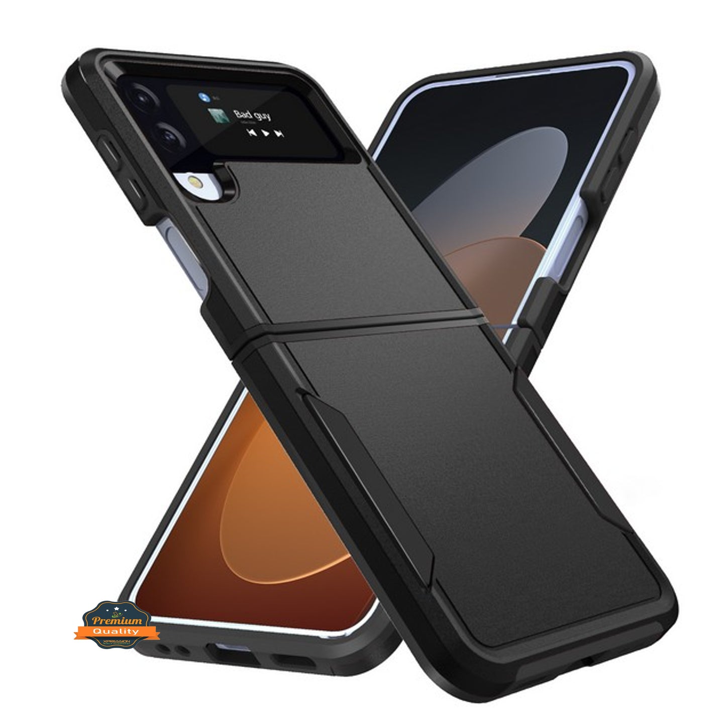 For Samsung Galaxy Z Flip 4 5G Hybrid Bumper Rugged Dual Layer Hard PC TPU Heavy-Duty Military-Grade Rubber Protective  Phone Case Cover