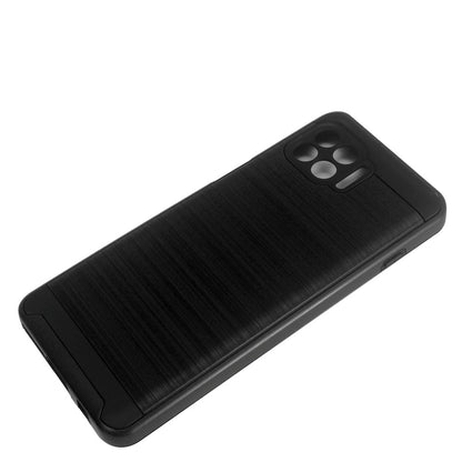 For Motorola Moto One 5G, Moto G 5G Plus Brushed Texture Slim Hybrid Shockproof Dual Layer Hard TPU Silicone Armor Rugged Black Phone Case Cover