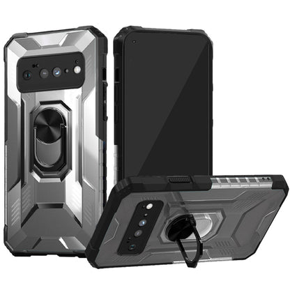For Google Pixel 6 Armor Defender Hybrid Protective Heavy Duty with Ring Holder Kickstand [Magnetic Car Mount Feature]  Phone Case Cover
