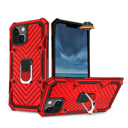 For Apple iPhone 13 Pro (6.1") Stand Ring Holder Finger Loop with Magnetic Grip Kickstand Hybrid Shockproof Armor Hard  Phone Case Cover