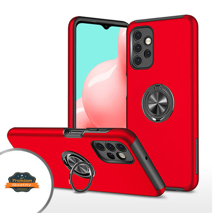 For Apple iPhone 14 (6.1") Rubber Hybrid 360° Ring Holder Stand Kickstand Fit Car Mount Shockproof Bumper Protection  Phone Case Cover