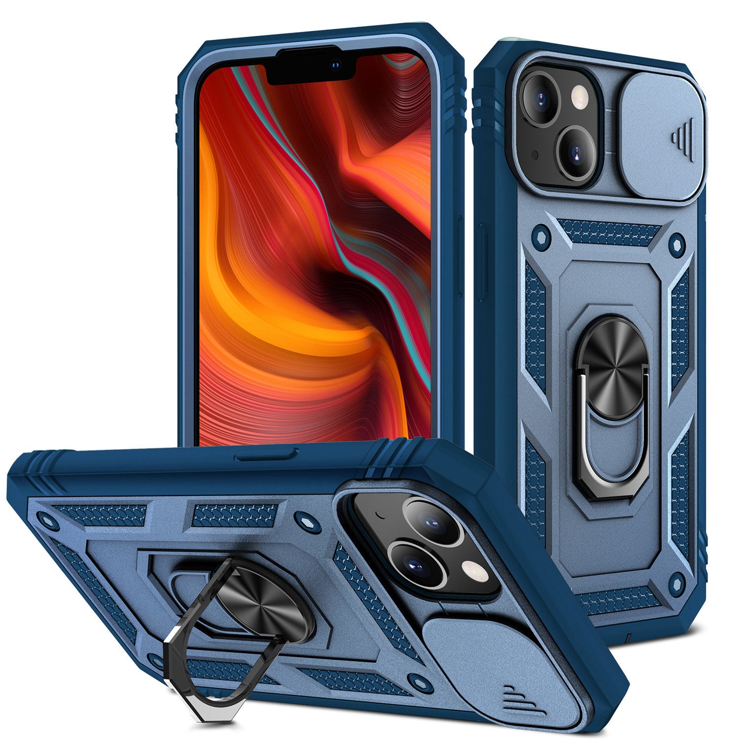 For Apple iPhone 11 (6.1") Hybrid Built-in 360° Rotate Magnetic Ring Stand with Camera Protection Heavy Duty Shockproof  Phone Case Cover